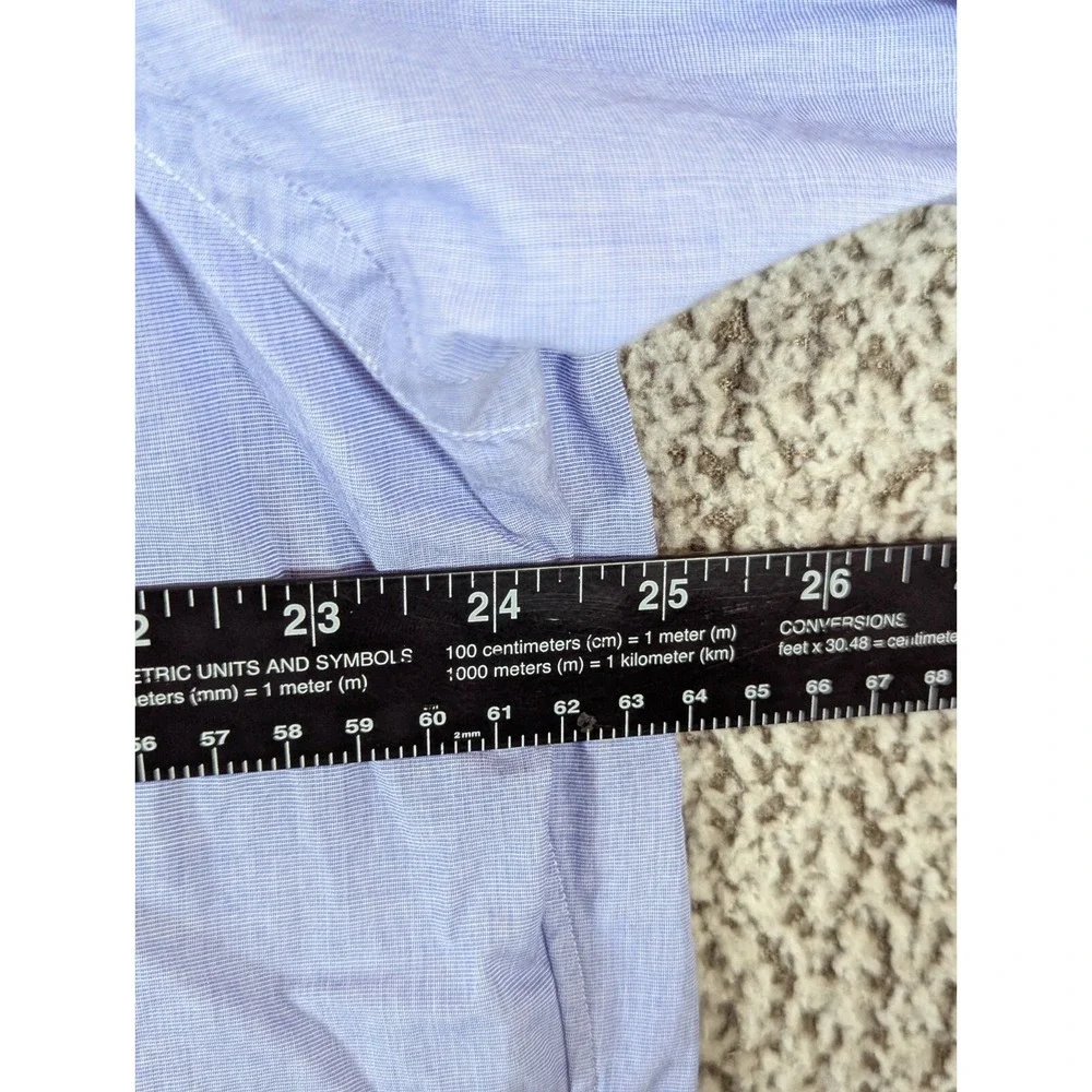 Ralph Lauren‎ Lightweight Button Down Shirt Men's Size 17 32/33 Blue L/S Flaw